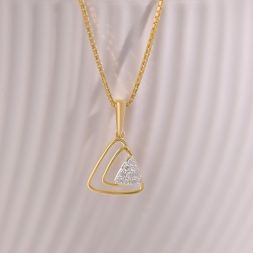 Minimal Triangle 9KT Yellow Gold Diamond Pendant