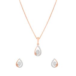 Blush Elegance Rose Gold Teardrop Pendant Set