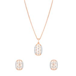 Brilliant Geometric Diamond Pendant Set