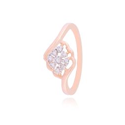 Diamond Rosette Floral Womens Ring