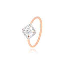 Radiant Frame Rose Gold Ring