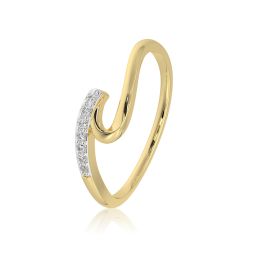 Elegant Swirl 9KT Yellow Gold Diamond Ring
