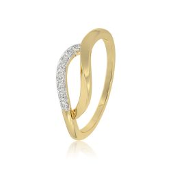 Gorgeous Swirl 9KT Yellow Gold Diamond Ring