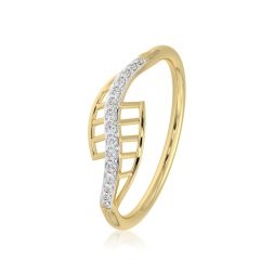 Modern Swirl 9KT Yellow Gold Diamond Ring
