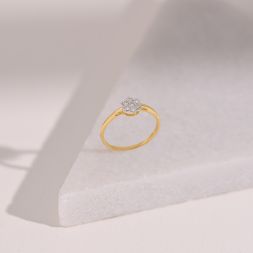 Floral Bloom 9Kt Yellow Gold Diamond Ring