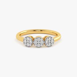 Cluster Yellow Gold Diamond Ring