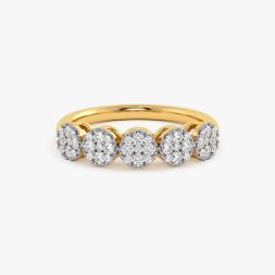 Brilliance Cluster Yellow Gold Diamond Ring