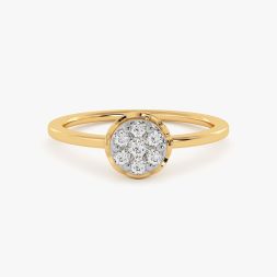 Modern Minimal Yellow Gold Diamond Ring
