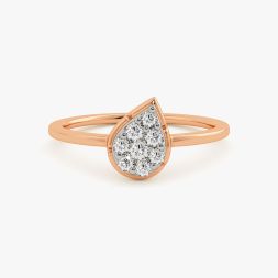 Sleek Geometric Rose Gold Diamond Ring