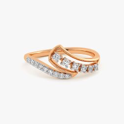 Casual Sparkle Rose Gold Diamond Ring