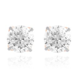 Round Diamond and Rose Gold Studs