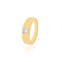 Textured Baguette Diamond Mens Ring