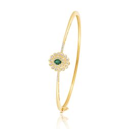 Royal Floral Green Diamond Bracelet