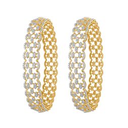 Delicate 18KT Rose Gold Bangle Set of 2