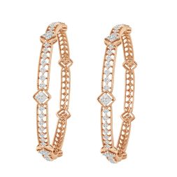 Geometric Pattern Diamond Bangle Set of 2