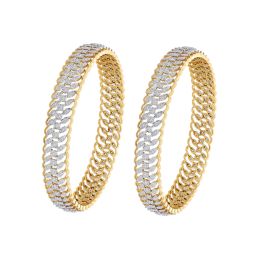 Modern Diamond Studded Bangle Set of 2