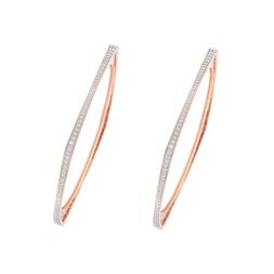 Stunning Rose Gold and Diamond Bangle Set of 2