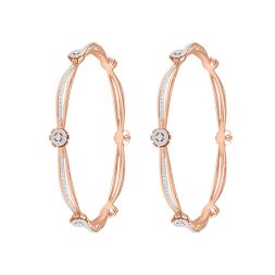 Ornate 18Kt Rose Gold Pair of Bangles