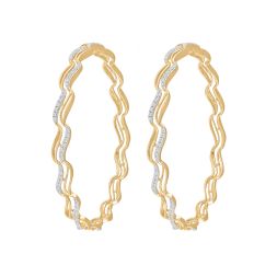 Classic Diamond Studded Yellow Gold Set of Bangles