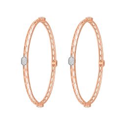 Elegant 14Kt Rose Gold Pair of Bangles