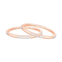 Spark Classic Diamond Rose Gold Bangle Set of 2
