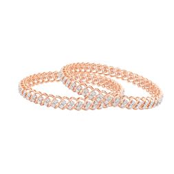 Glimpse Lightweight Diamond Rose Gold Bangle Set of 2