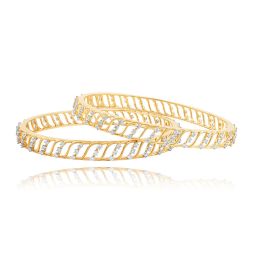 Graceful Swirl Diamond Bangle Set of 2