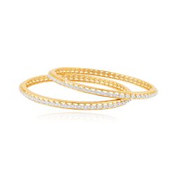 Traditional Diamond and Emerald Bangle Set of 2