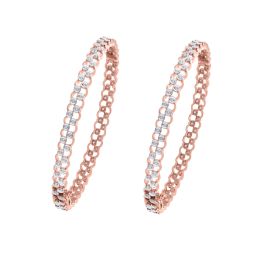 Gleaming Diamond Bangle Set of 2