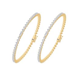 Graceful Diamond Lined Bangles Set