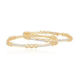 Elegant Everyday Diamond Bangle Set of 2