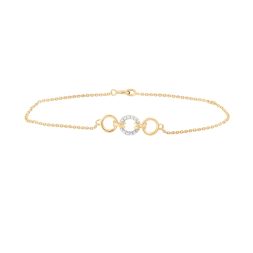 Circle Design Diamond and Yellow Bracelet
