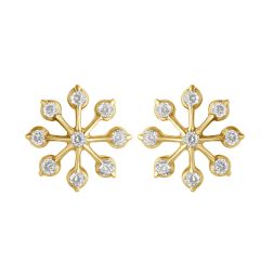 Dazzling 22KT Yellow Gold Crown Star Earrings