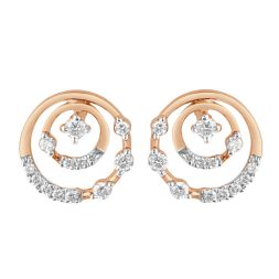 Spiral Circle Diamond Earrings