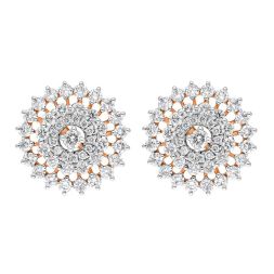 Diamond Petalled Rose Gold Earrings