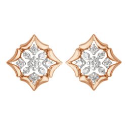 Diamond Design Earrings in 14KT Rose Gold
