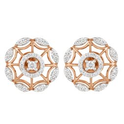 Charming Rose Gold and Diamond Earrings