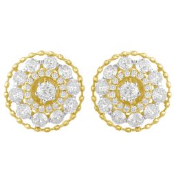 Bejewelled 18KT Yellow Gold Crown Star Earrings