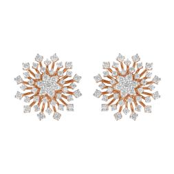 Clustered Diamond 18KT Rose Gold Earrings