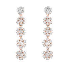 Eye-catching Diamond Strand Earrings in 18KT Rose Gold