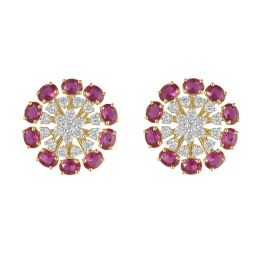 Light and breezy Pink Gemstones and Diamond Earrings