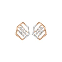 Glistening Yellow Gold Diamond Earrings