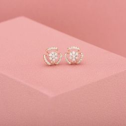 Glittering Grace Diamond Rose Gold Earrings