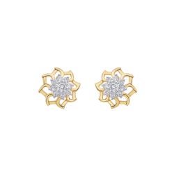 Minimalist Floral Diamond Studs