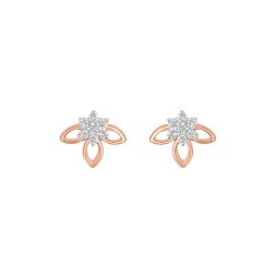 Dainty Floral Rose Gold Studs