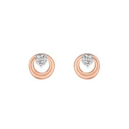 Geometric Design Rose Gold Studs