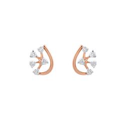 Elegant Leaf Design Diamond Studs