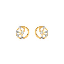 Simple Diamond and Yellow Gold Studs