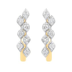 Pristine Yellow Gold And Diamond Earrings
