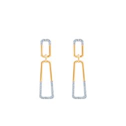 Geometric Rectangle Design Diamond Earrings
